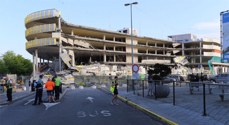 Drones ingezet bij inspectie ingestorte parkeergarage Eindhoven Airport